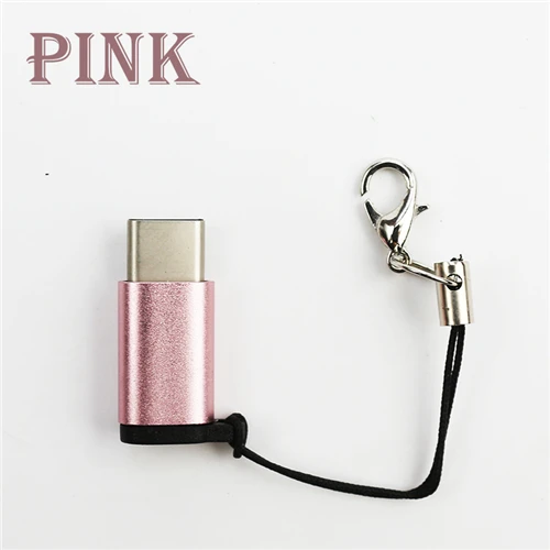 Розовый Sovawin алюминиевый Micro usb type-C адаптер OTG Синхронизация данных зарядное устройство type C разъем с брелоком для Macbook для Xiaomi - Цвет: Розовый