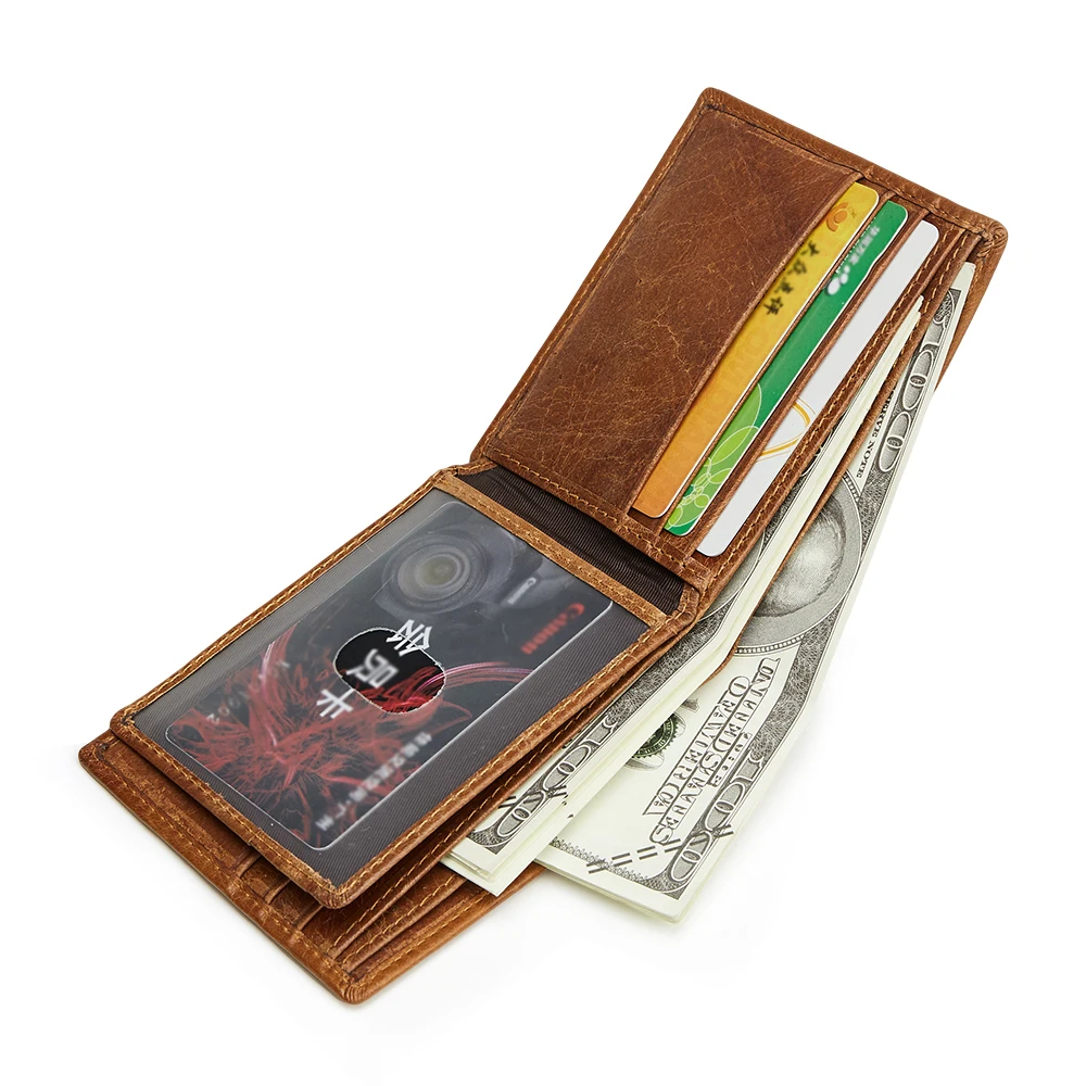 JOYIR популярный винтажный тонкий мини кошелек RFID из натуральной бычьей кожи