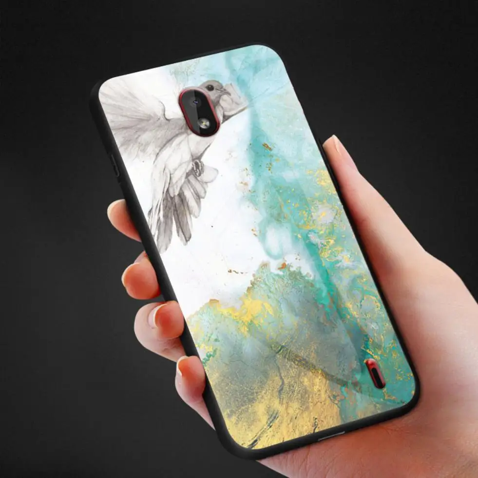 For Nokia 1 Plus/3.1 Plus/4.2/9/X71/X7/X6 Case Fashion Marble Pattern Glass Back Shell Shockproof Shield Mobile Phone Cover |