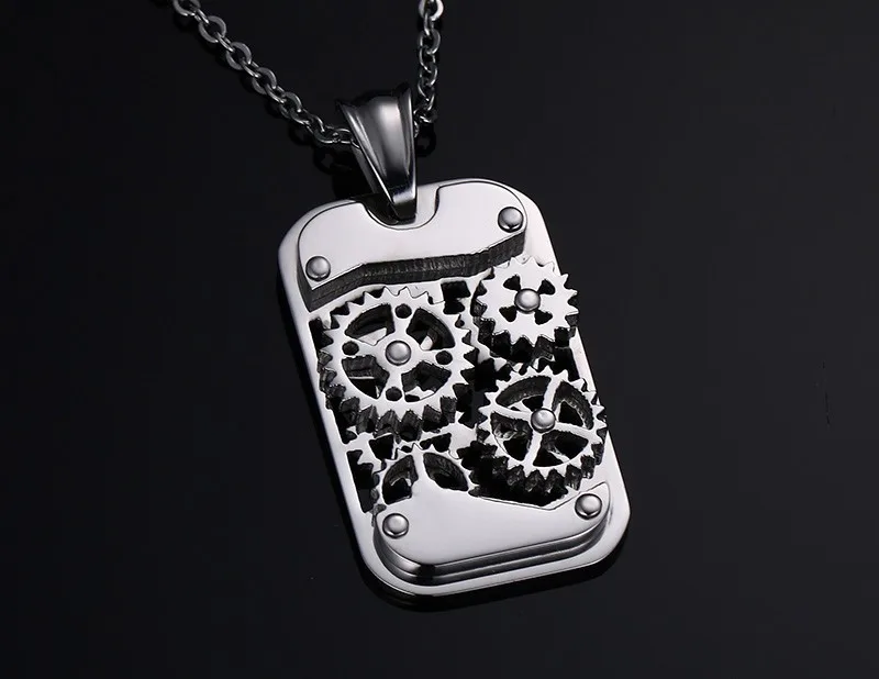 Vnox мода стимпанк машины Подвески Jewelry Нержавеющая сталь Шестерни Дизайн Для мужчин Подвески и Ожерелья для мужчин ювелирные изделия Прохладный