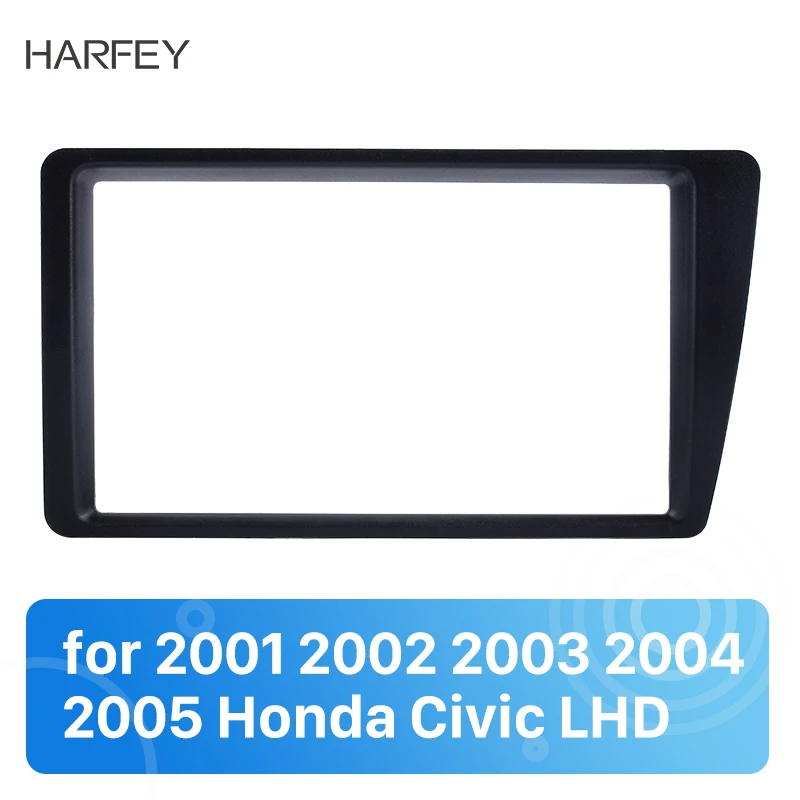 Harfey 2 Din крепление на приборную панель DVD рамки Радио панель для 2001 2002 2003 2004 2005 2006 Honda Civic Автозапчасти для леворульных автомобилей стерео Панель переходной пластиной
