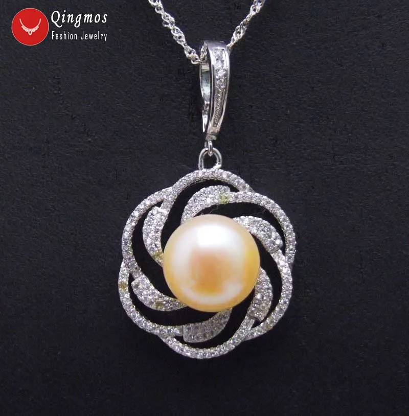 Женский кулон-чокер из серебра 925 пробы с плоской и круглой жемчужиной 11 мм |