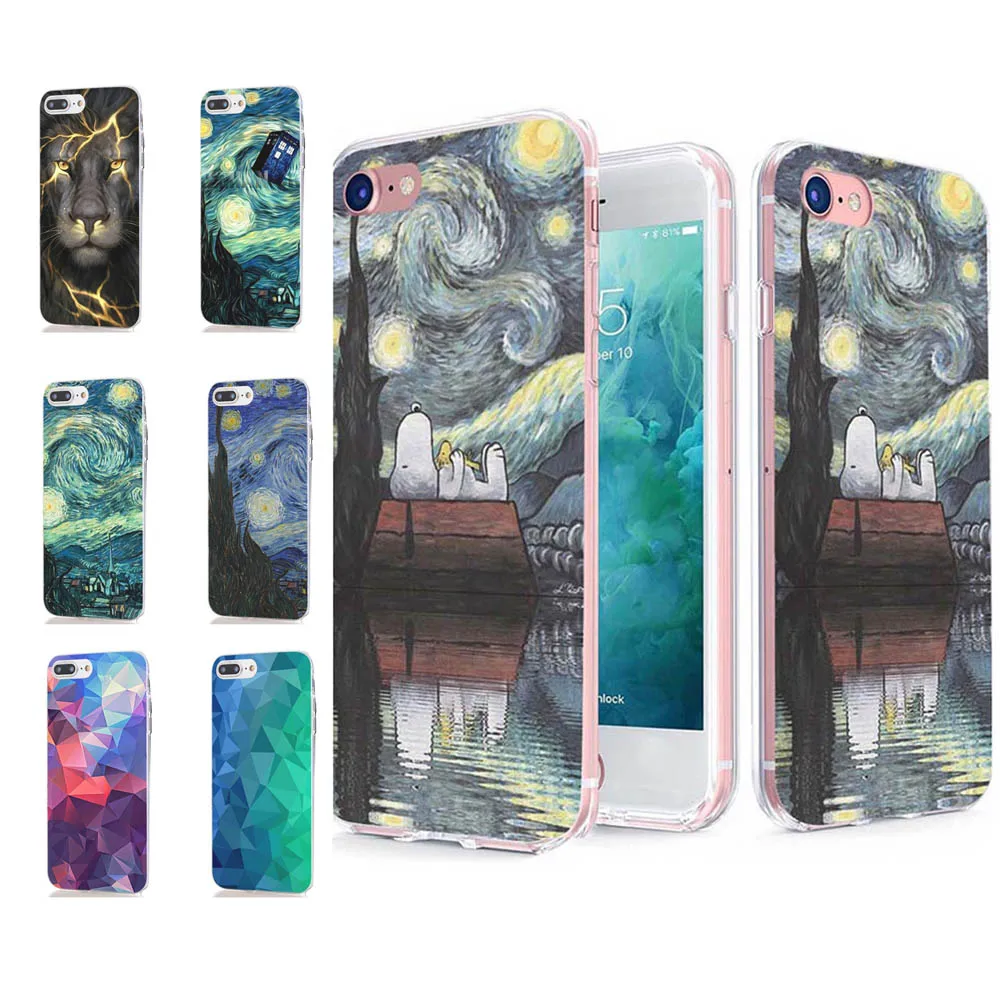 MLCRIYG Soft Phone Case For iPhone 6 6S Plus 7 7Plus 8Plus X TPU Colorful Unicorn Lion Drawing Pattern Fundas C046 |