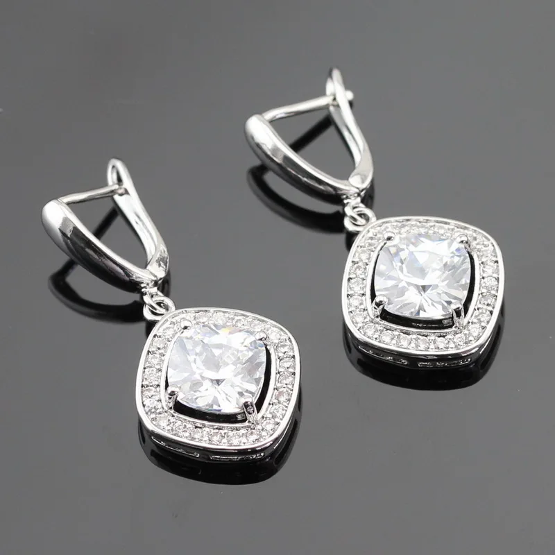 Светильник голубой розовый белый Фианит серебро серьги ювелирные изделия для