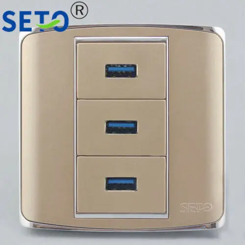 86 Тип три порта USB3.0 Выходная панель настенная розетка Keystone лицевая | Обустройство