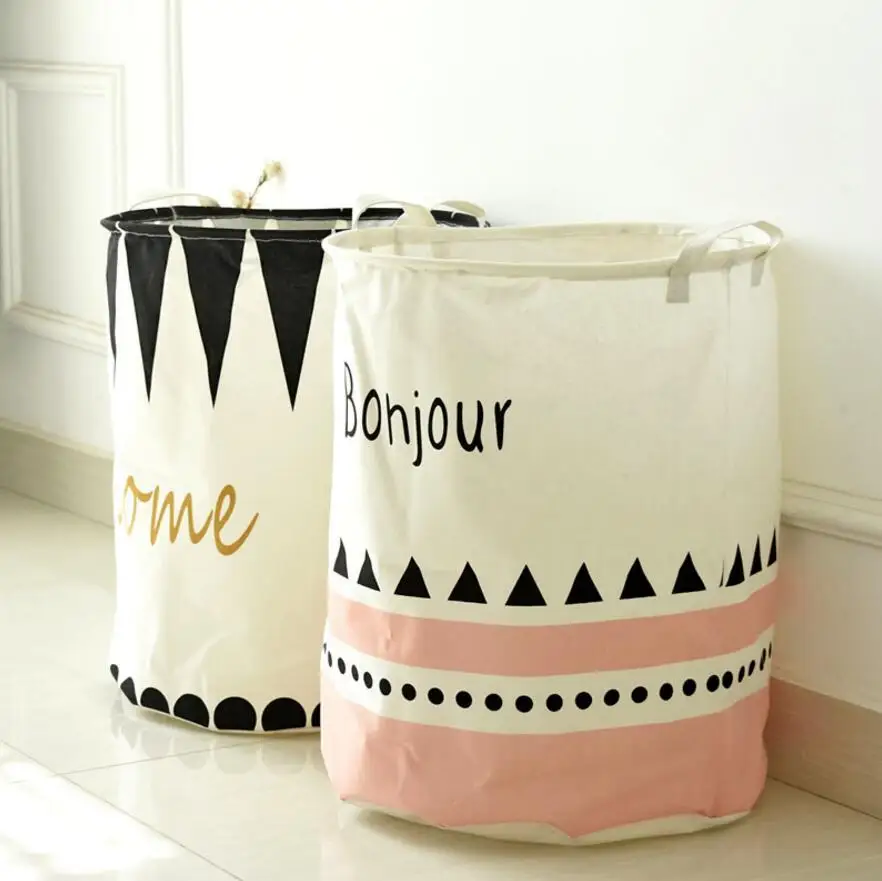 

40x50cm Super Large Laundry Bag Cotton Linen Washing Laundry Basket Hamper Storage Dirty Clothing Bags Toy Storage barrel AU682