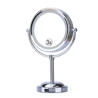 6 inch 3x magnification cosmetic makeup mirror round shape 2sided 360 degree rotating magnifier mirror led light makeup mirror