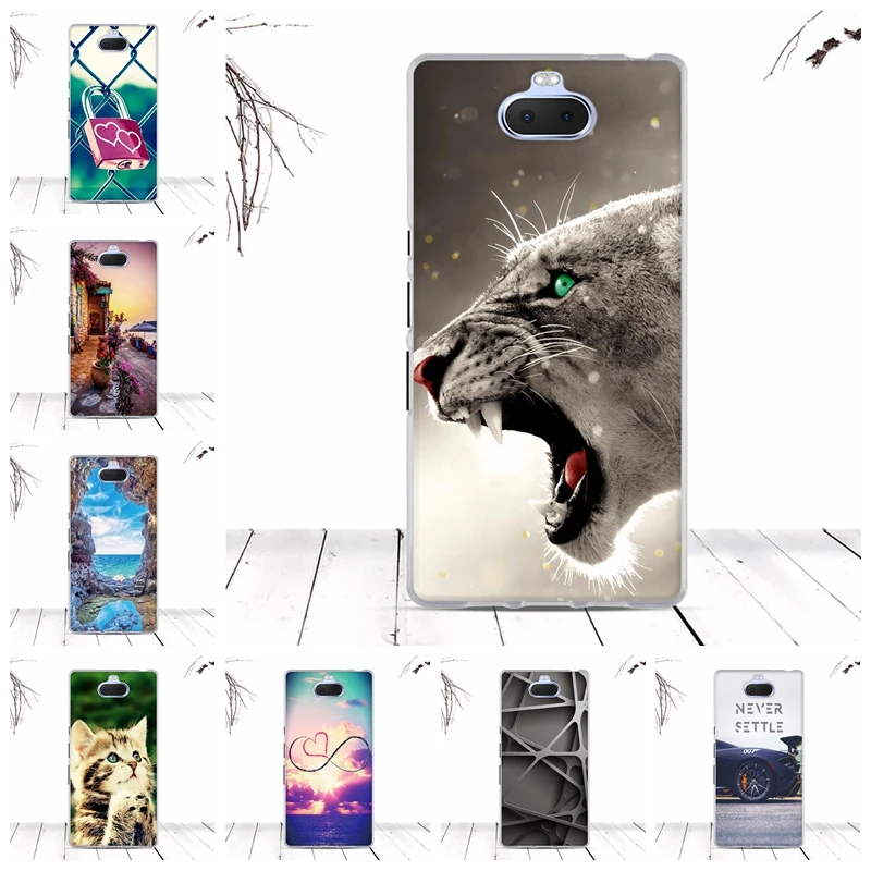 Роскошный чехол для телефона Sony Xperia 10 Plus мягкий силиконовый из ТПУ Coque Fundas