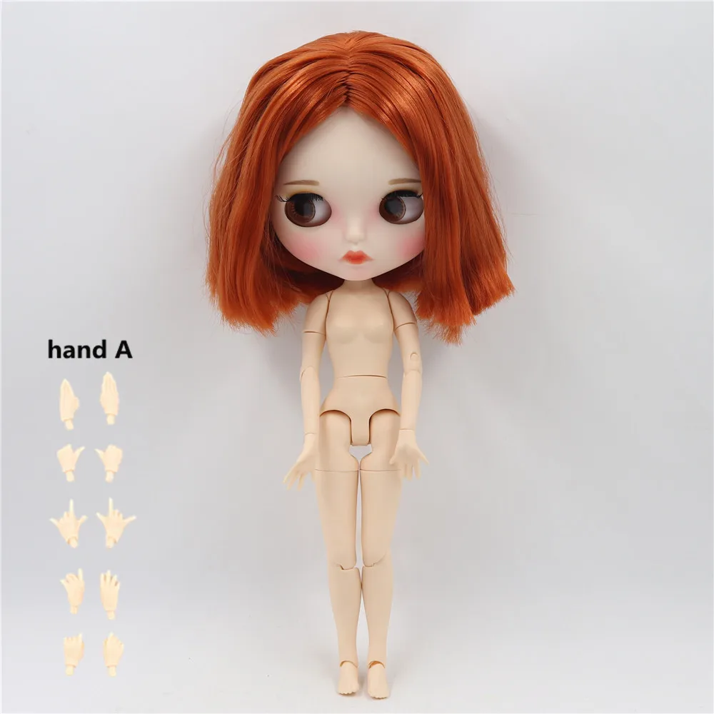 body A 1/6 Blyth кукла белая кожа суставы тела красновато-каштановые волосы Новые матовые лицо с бровями блеск для губ. Нет. BL232 - Цвет: body A