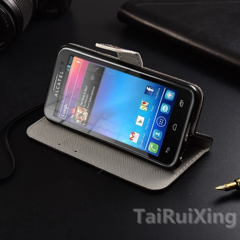 Высококачественный модный кожаный чехол книжка с сердечком для Alcatel One Touch Pop S9