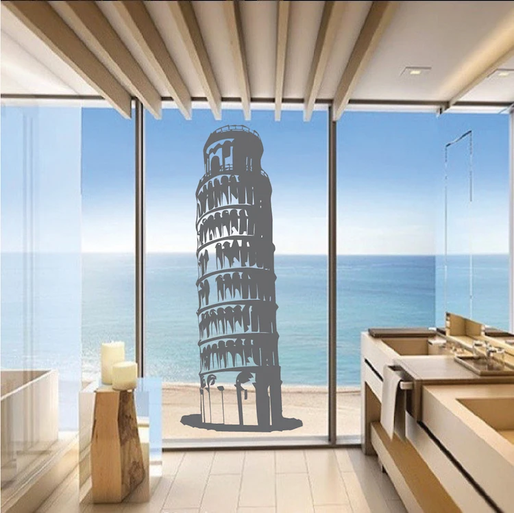 Настенные Стикеры с наклонной башней Пизы декор для гостиной настенные наклейки