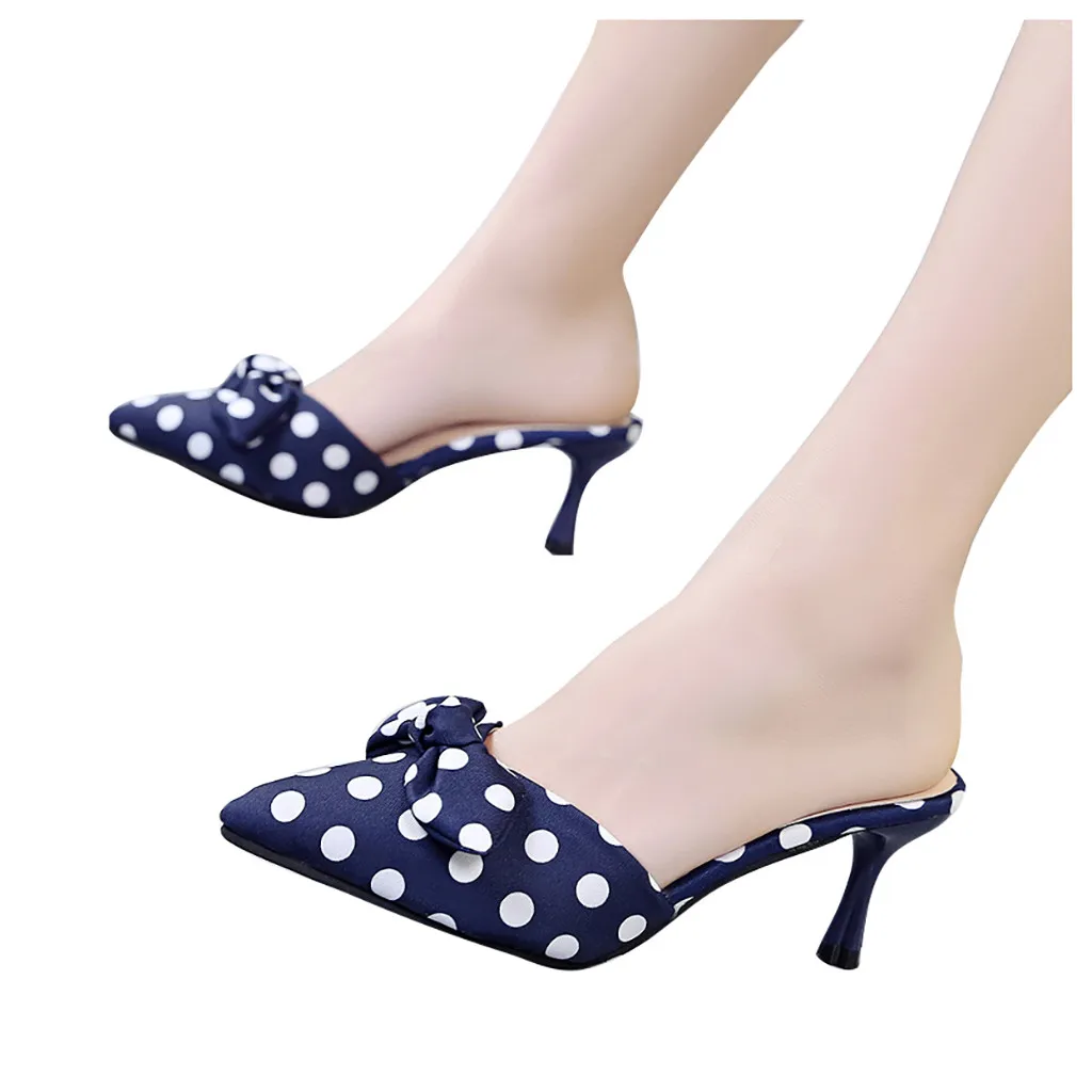 Женские сандалии с узлом-бабочкой вечерние босоножки заостренным носком на