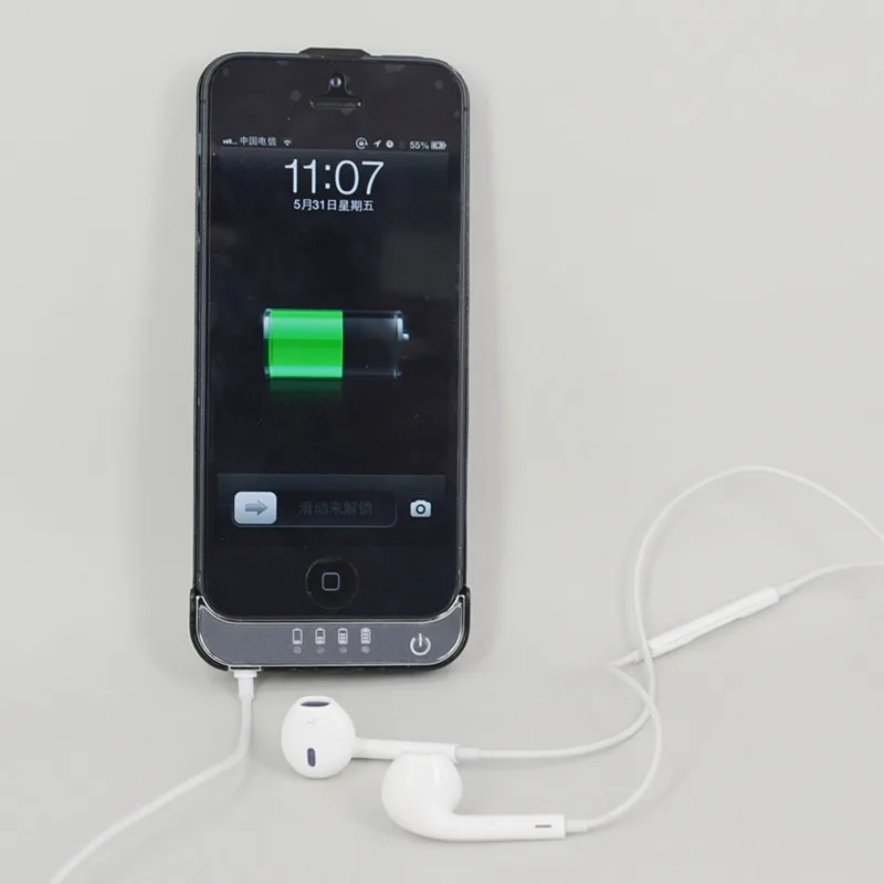10 шт./лот Высокое качество для iphone 5 5s 2200 мАч перезаряжаемый Внешний чехол