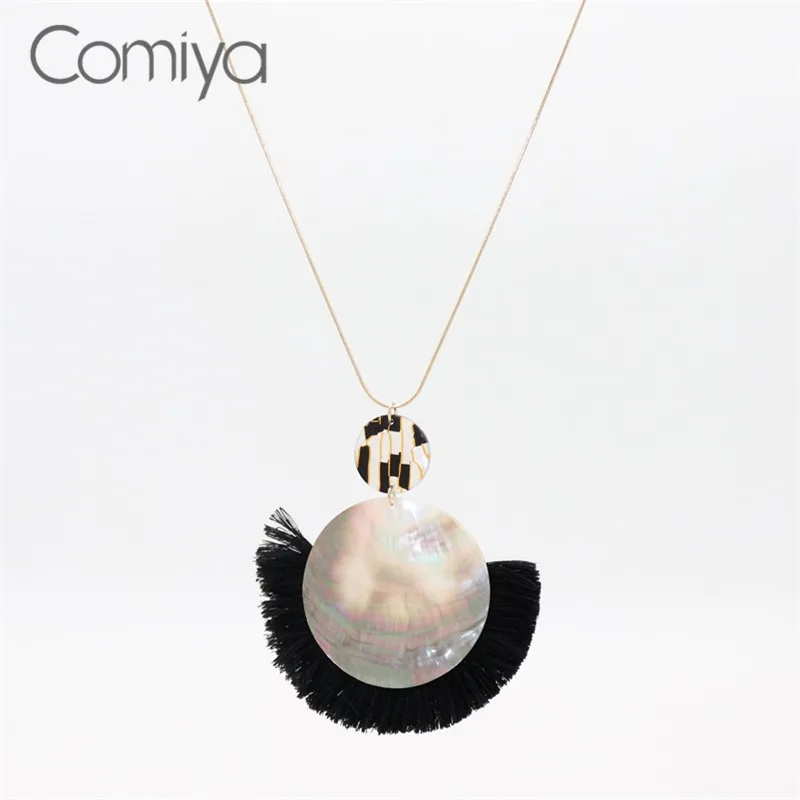 Comiya модное ожерелье s украшения из смолы круглые длинные кисточки кулон колье в