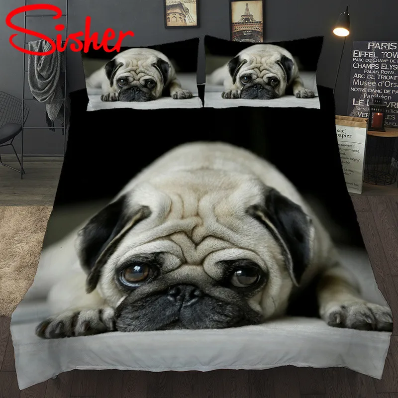 Sisher 3D кошка печатных одеяла и постельные принадлежности наборы пододеяльник собака постельное белье Комплект Один Размер Твин двойной полный королева король без простыни