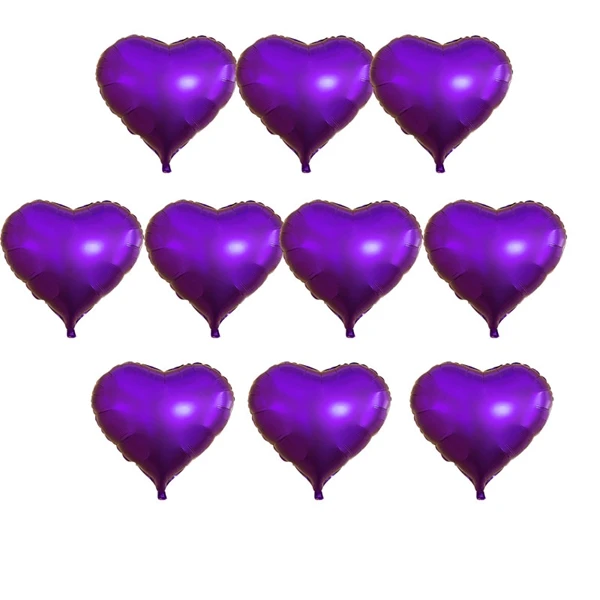 dark purple 18 дюймов 10 шт детский душ воздушный шар из фольги для вечеринок розовый и синий сердце в форме сердца гелиевые воздушные шары Свадьба День Рождения украшения воздушные шары - Цвет: dark purple