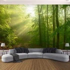 3D-обои, современный зеленый лес, солнечный пейзаж, фотообои, фотообои для гостиной, ТВ, дивана, декор для стен