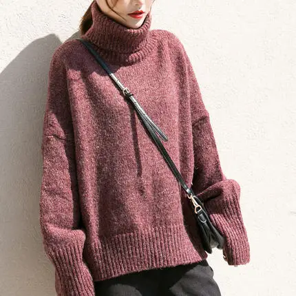 Fashion 2019 winter new high collar sweater female loose wild bottoming shirt was thin women's quality | Женская одежда