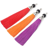 100 pcs tassel for keychain cellphone straps jewelry charms chinese knot pendant satin tassels with beads caps hanging ear gifts