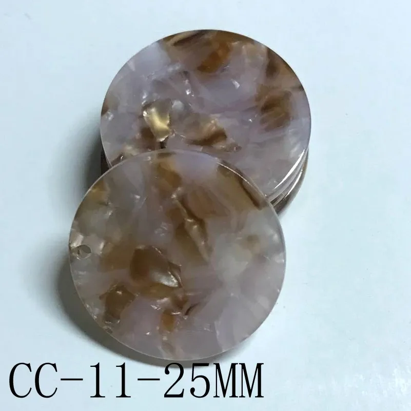CC-11-25MM Taidian акриловый кабошон для изготовление сережек круглый ацетат пластина плиты грузовых автомобилей с отверстиями 23/25/27 мм 10 шт./лот - Цвет: CC-11-25MM