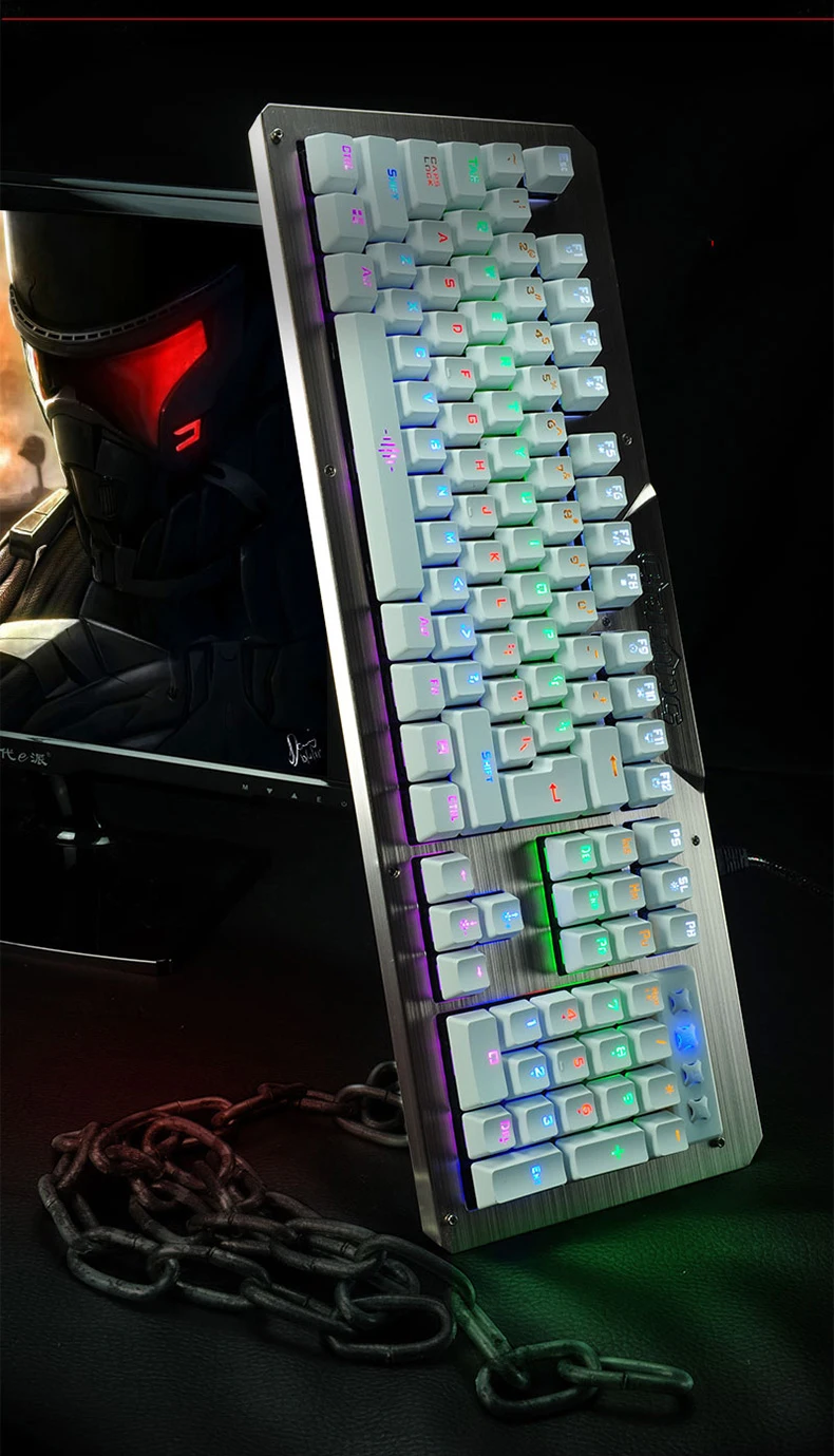 K26 Механическая игровая клавиатура RGB подсветка геймерская клавиатура синий переключатель механическая клавиатура кабель для компьютера Pro Gamer