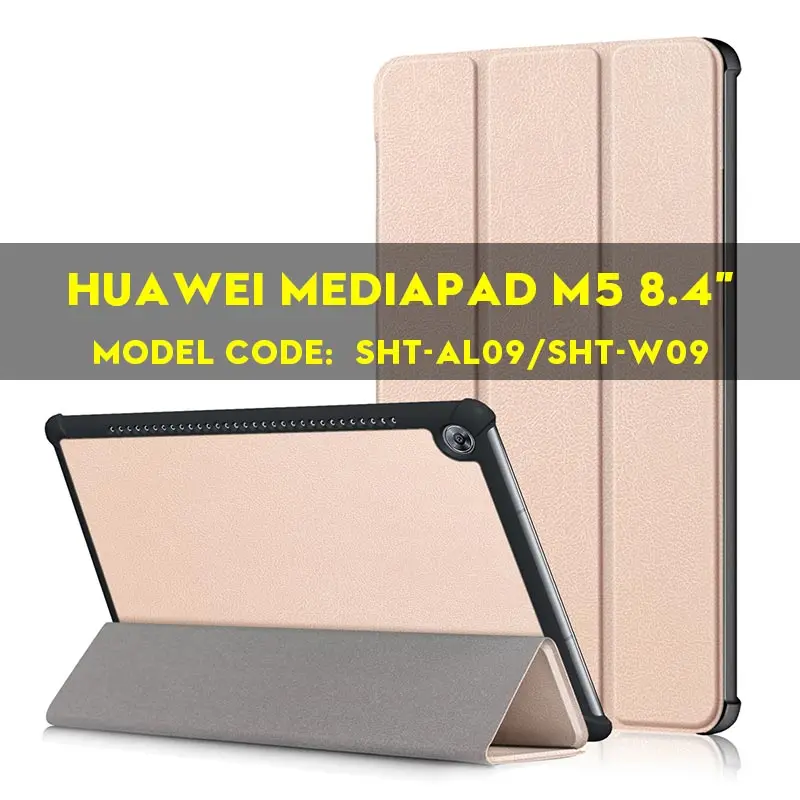 M5 8.4 Gold AIEACH чехол для huawei MediaPad M5 10,8 CRM-AL09 CRM-W09 из искусственной кожи смарт-чехол с откидной крышкой держателем для huawei MediaPad M5 8,4 чехол - Цвет: M5 8.4 Gold