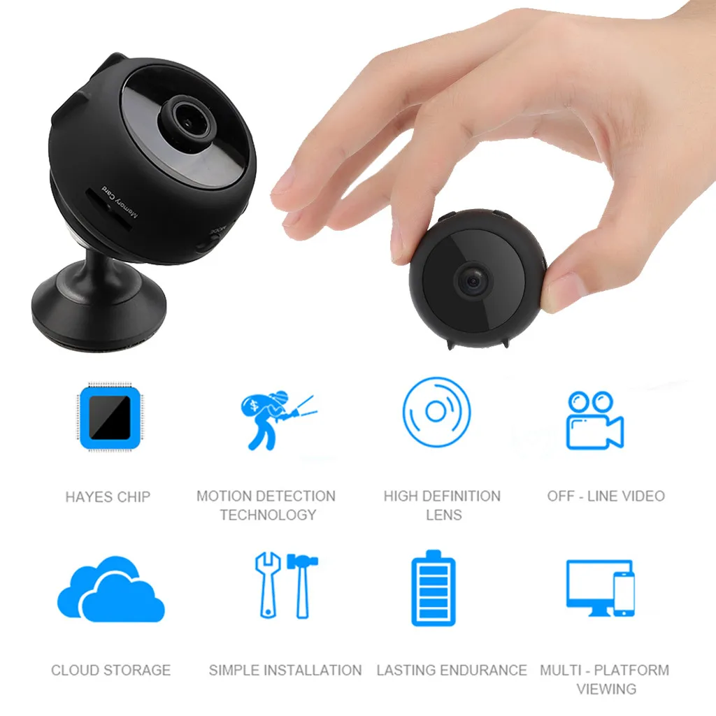 Мини-камера A11 HD 1080p Компактная Беспроводная с поддержкой Wi-Fi и датчиком движения |