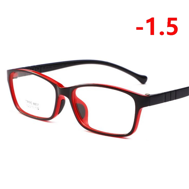 Myopia 150 1,56 асферические линзы, детские очки по рецепту для безопасности детей TR90, очки для близорукости для мальчиков и девочек, черная красная оправа, 0~-4,0 - Цвет оправы: Myopia 150