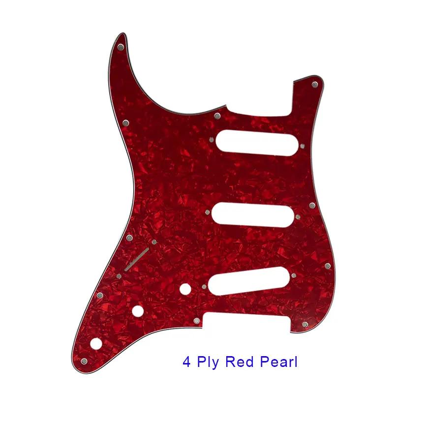 4Ply Red Pearl Pleroo гитары Запчасти-для США/Мексика левша 72' 11 резьбовое отверстие Strat накладка на гитару sss Scratch Plate, несколько цветовых вариантов - Цвет: 4Ply Red Pearl