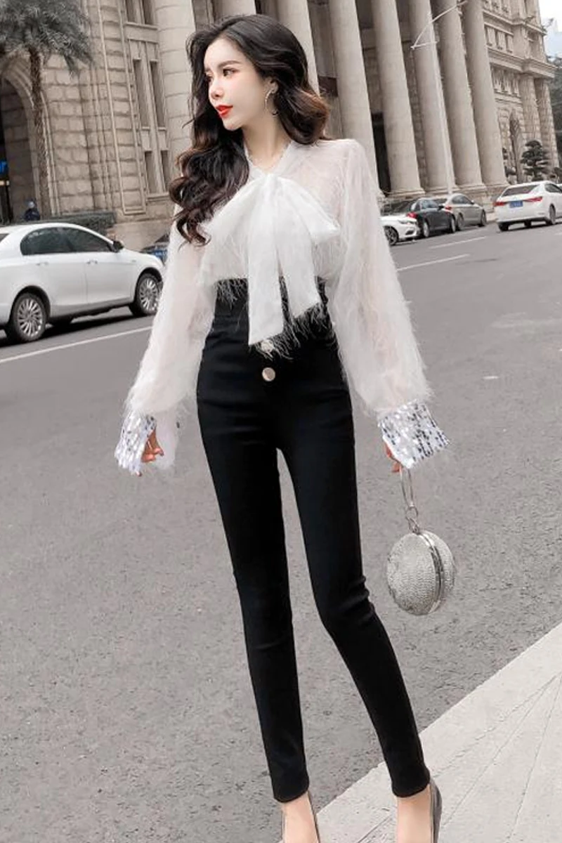 Женская блузка в западном стиле Goddess Style белая на весну 2019 |