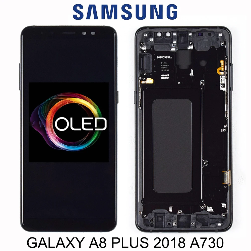 AMOLED дисплей ЖК для SAMSUNG Galaxy A8 Plus A730 ЖК-дисплей сенсорный экран дигитайзер замена можно отрегулировать