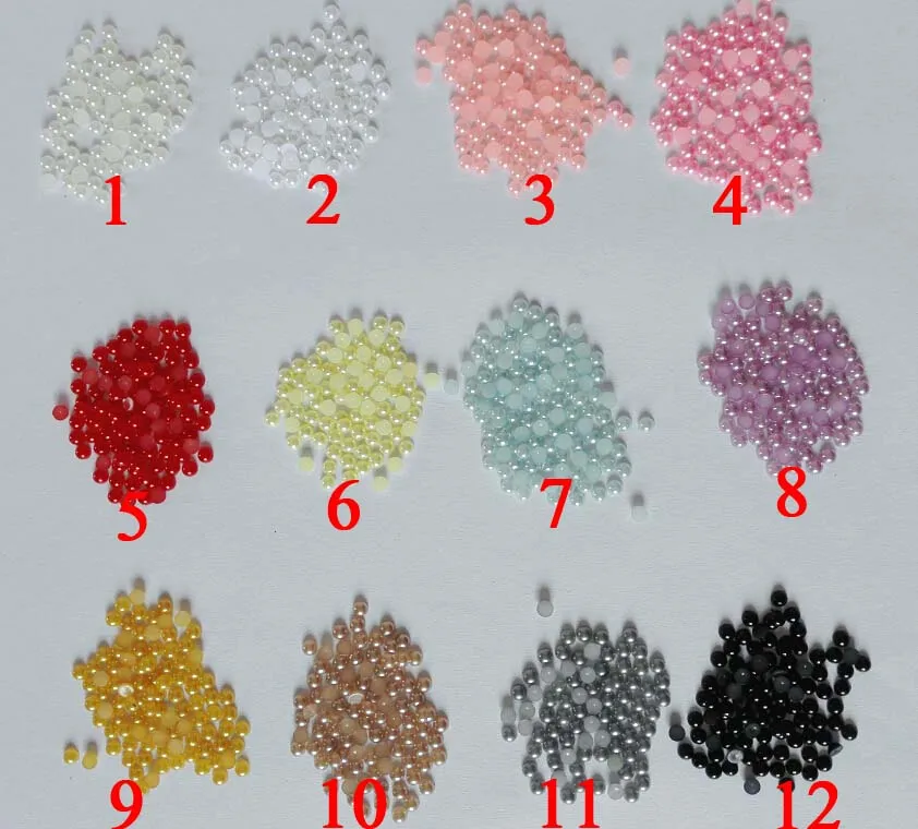 Горячая 30 шт 4 мм жемчужина для ногтей плоская акриловая полукруглая diy наклейки