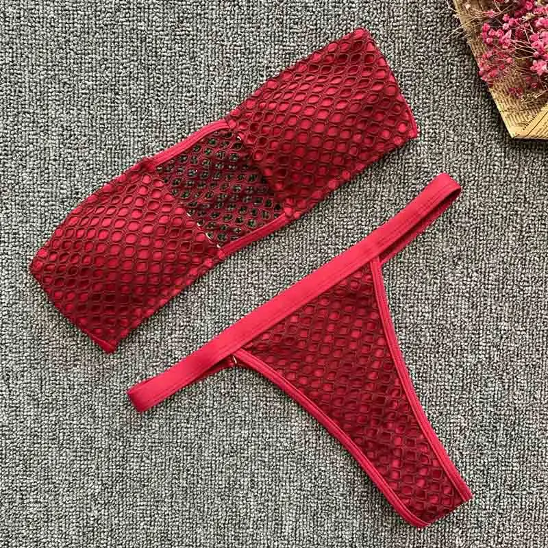 Купальный костюм купальник бандо бикини стринги одежда новинка сексуальный