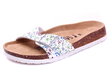 23 FeiYiTu/Новинка года; летние мужские сандалии на плоской подошве; пробковые шлепанцы; Повседневная обувь; Разноцветные шлепанцы с принтом; Вьетнамки; большие размеры 35-43 - Цвет: 23