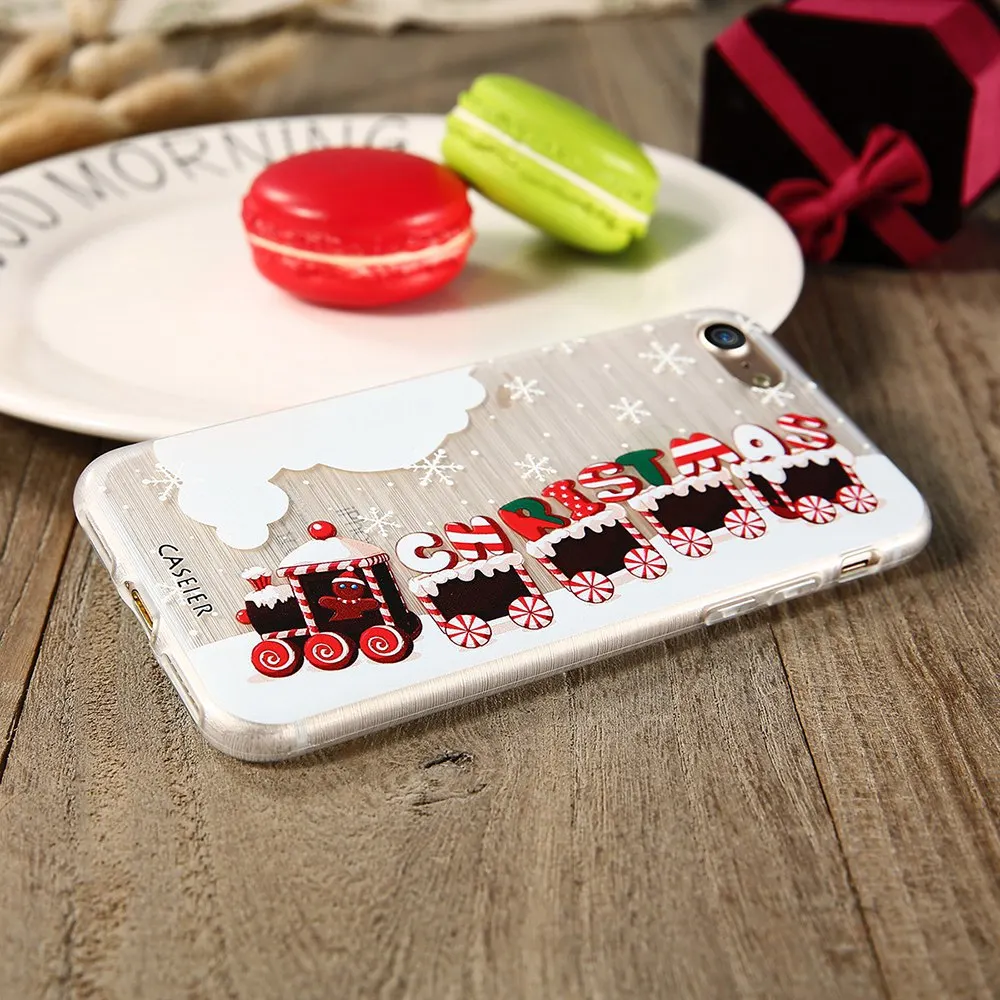CASEIER New Year Phone Case For iPhone 7 8 6s 6 Plus Merry Christmas Back Cover X Xr Xs Max 5s 5 SE Soft Cases Conque |