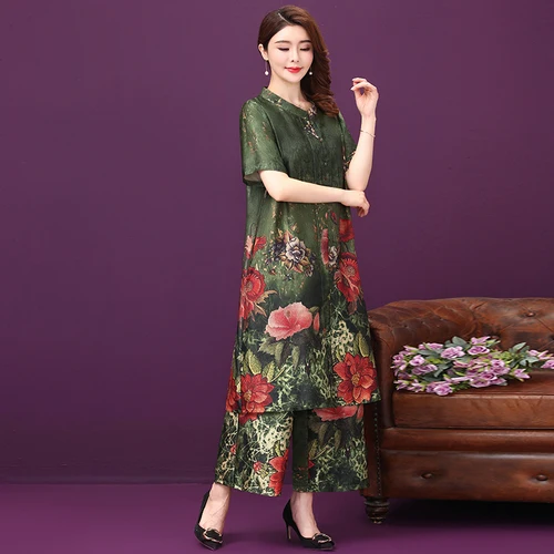 Женское шелковое платье новый стиль весна лето 2020 свободное с принтом элегантное