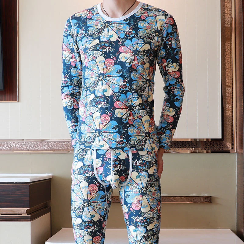Зимние мужские комплекты термобелья AIIOU зимние теплые хлопковые модные