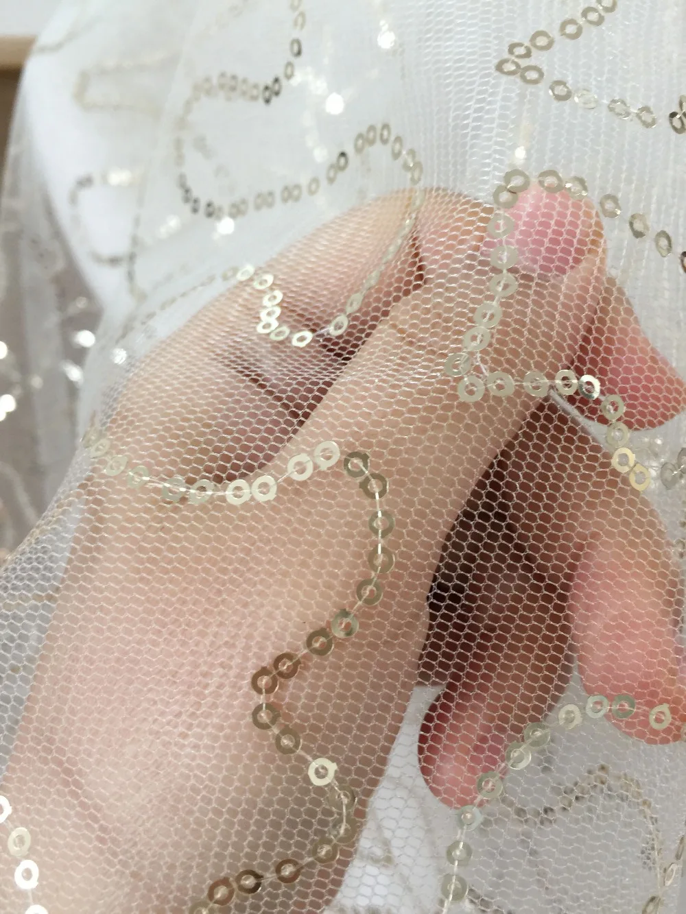 5 ярдов светильник золотые блестки тюль кружева ткань для платья девочек в