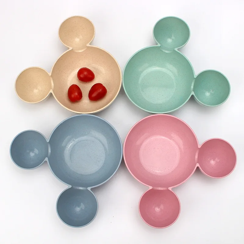 Solid Feeding Baby Bowl BPA Free Mickey Wheat Straw Dishes Children 's Rice | Мать и ребенок