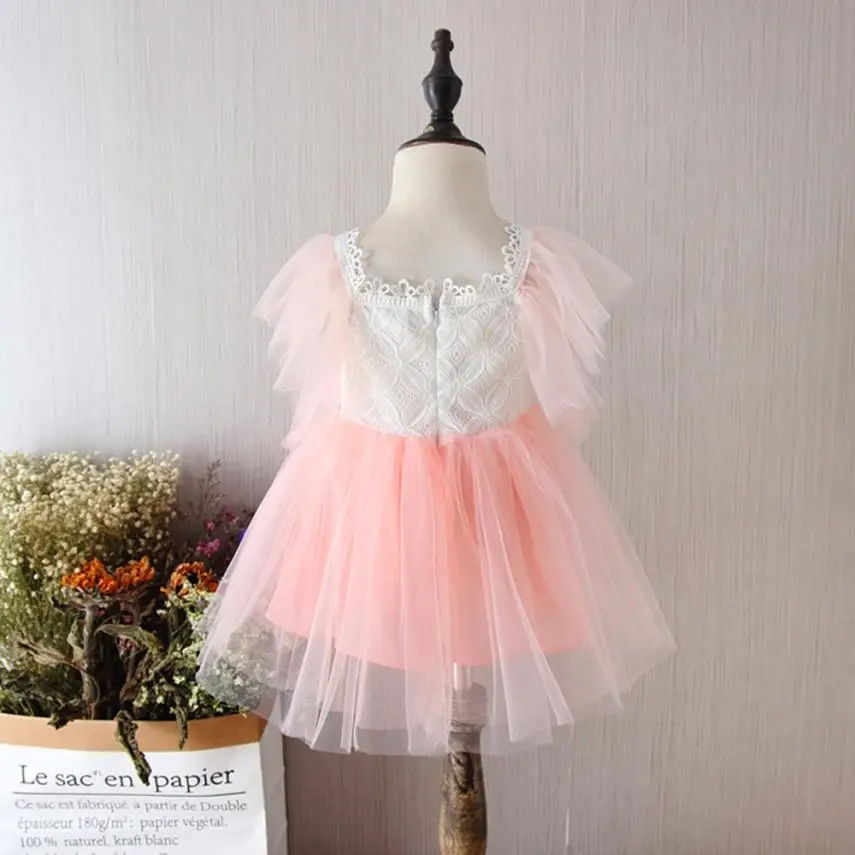 TELOTUNY 2018 Children Kid Girls Patchwork Lace Net Yarn Princess Backless Dress Clothes For FEB10 | Детская одежда и обувь