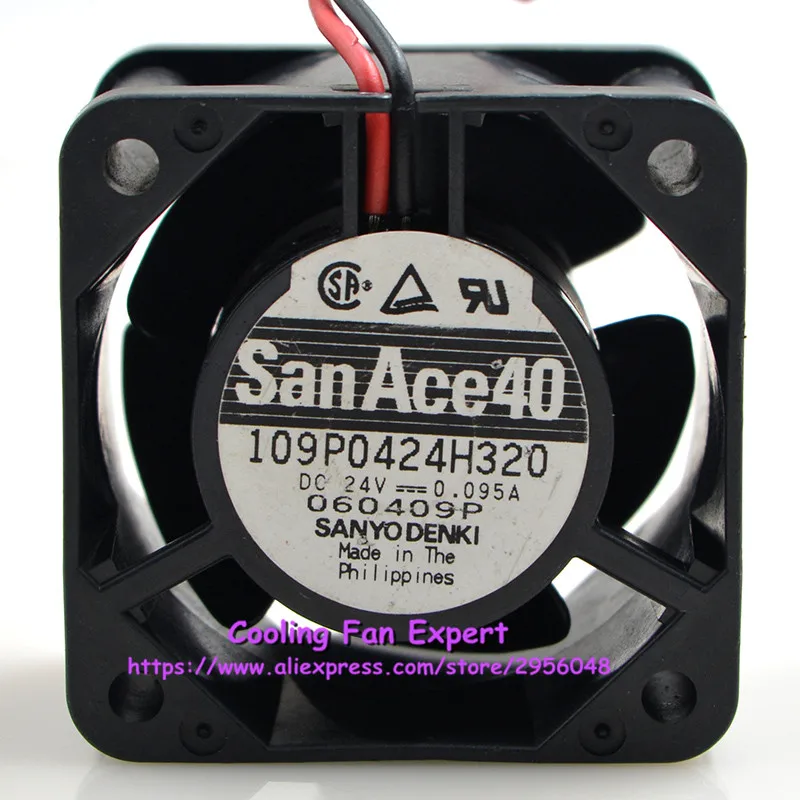 Sanyo 109P0424H320 2 провода двойной шарикоподшипник Вентилятор охлаждения DC 24V 0.095A 28 Вт