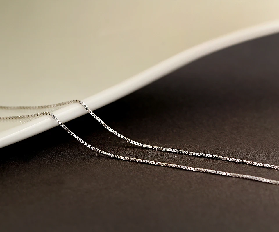 Ожерелье из серебра 925 пробы с тонкой цепочкой длиной 35 80 см|chain necklace|necklace womenbox chain |