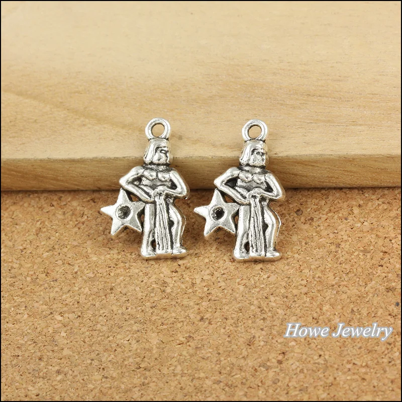 24 шт. винтажный цинковый сплав античный серебряный шарм кулон Водолей подходит