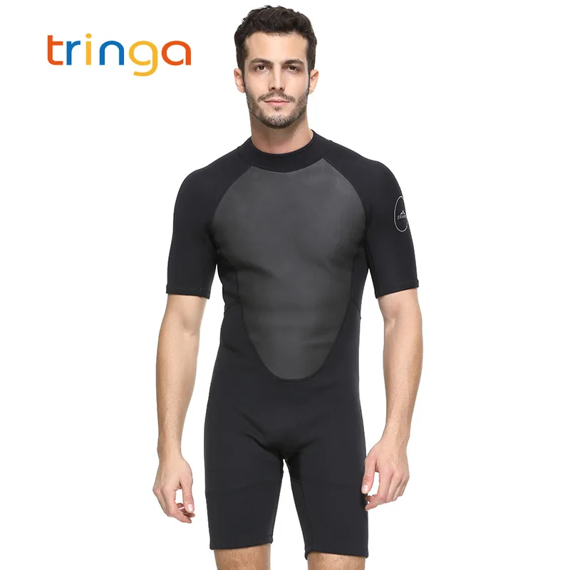 

Men's Rashgua 2mm Neoprene Short Sleeve Wetsuit Men Summer Swimming Scuba Diving Suit Triathlon One Piece Sportswear Suit Male
