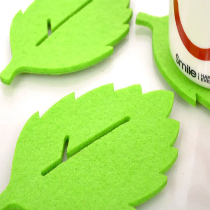 3 шт. модный лист образный Чайный подстаканник теплоизоляционный фетровый коврик