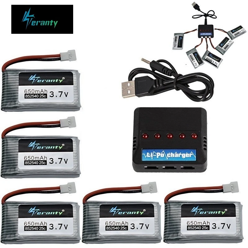 Teranty Power 3 7 V 650mAh Li po аккумулятор и зарядное устройство для SYMA X5C 1 X5 H5C X5SW 852540 Lipo Дрон