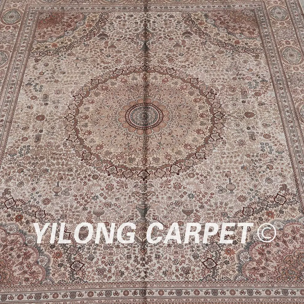 Goedkoop Yilong 9'x12 'Handwoven Perzische Medallion Tapijten Antieke Oosterse Zijde Tapijten (LH171A9x12)
