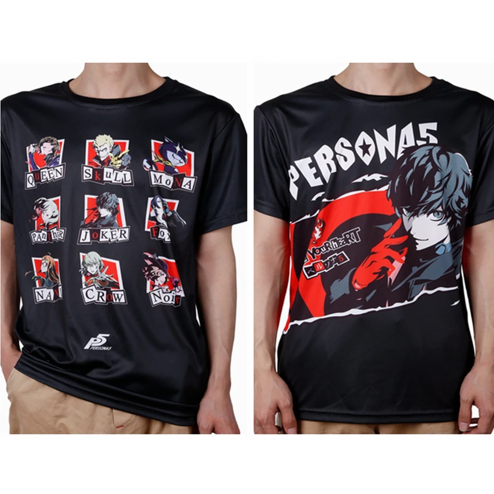 MGFHOME Persona 5 Ren Amamiya Joker Косплей рубашка P5 череп Мона пантера Navi Crow Noir футболка Топы