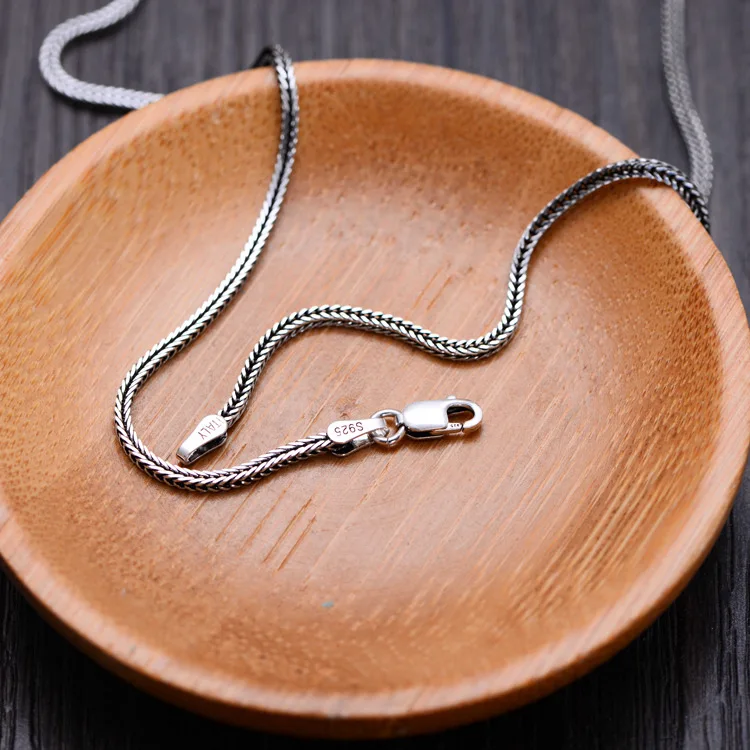 

KJJEAXCMY fine jewelry 925 pure silver jewelry necklace, fox tail chain snake bone chain, male and female ornaments Pendant