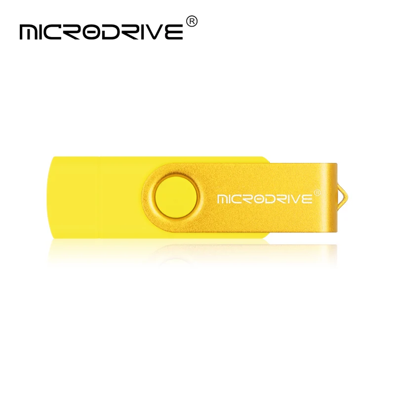 Цвет: желтый USB флеш-накопитель OTG, высокоскоростной USB 2,0, флеш-накопитель 128 ГБ, 64 ГБ, 32 ГБ, 16 ГБ, 8 ГБ, внешний накопитель, двойное использование, микро USB флешка, флеш-накопитель - Цвет: Цвет: желтый